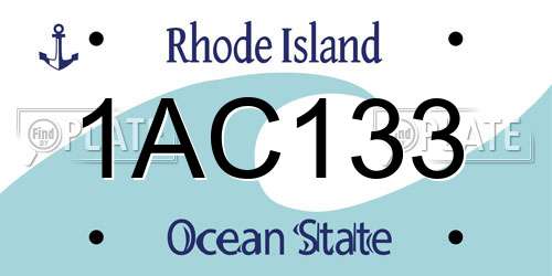 1AC133 Rhode Island License Plate