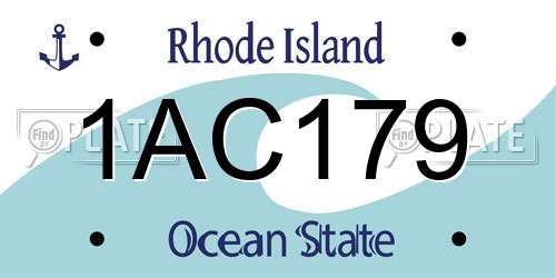 1AC179 Rhode Island License Plate