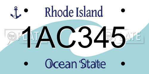 1AC345 Rhode Island License Plate