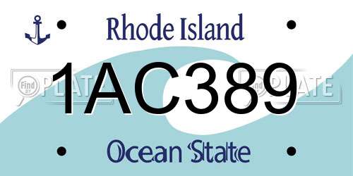 1AC389 Rhode Island License Plate