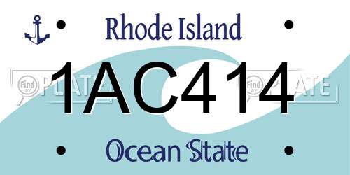 1AC414 Rhode Island License Plate