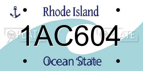 1AC604 Rhode Island License Plate