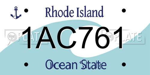 1AC761 Rhode Island License Plate