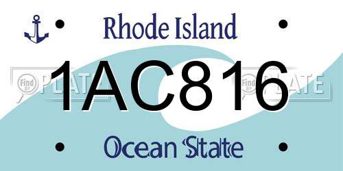 1AC816 Rhode Island License Plate