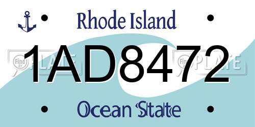 1AD8472 Rhode Island License Plate