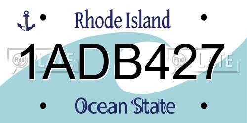 1ADB427 Rhode Island License Plate