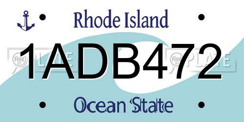 1ADB472 Rhode Island License Plate