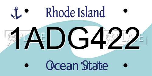 1ADG422 Rhode Island License Plate