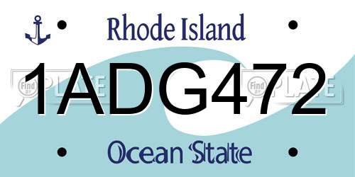 1ADG472 Rhode Island License Plate
