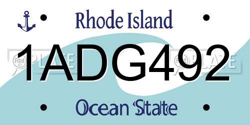 1ADG492 Rhode Island License Plate