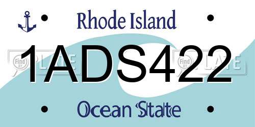 1ADS422 Rhode Island License Plate