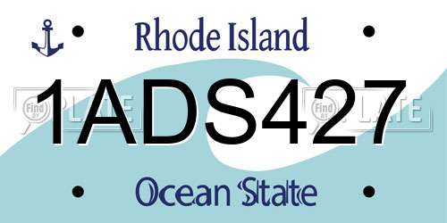 1ADS427 Rhode Island License Plate