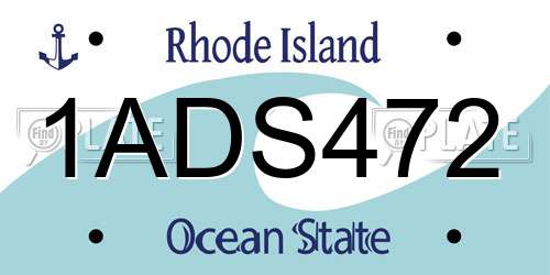 1ADS472 Rhode Island License Plate