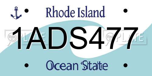 1ADS477 Rhode Island License Plate