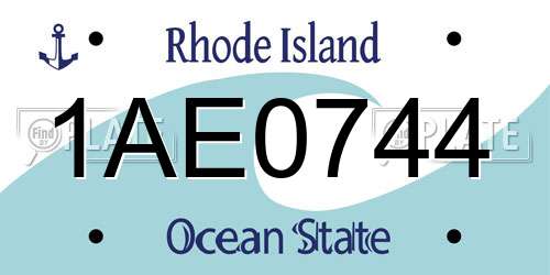 1AE0744 Rhode Island License Plate