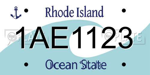 1AE1123 Rhode Island License Plate