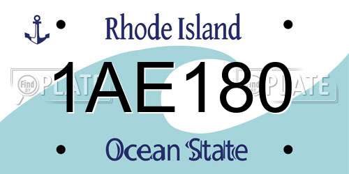 1AE180 Rhode Island License Plate