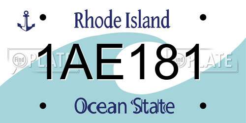 1AE181 Rhode Island License Plate