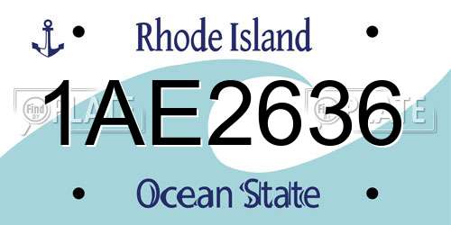 1AE2636 Rhode Island License Plate
