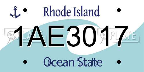 1AE3017 Rhode Island License Plate