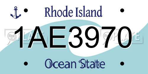 1AE3970 Rhode Island License Plate