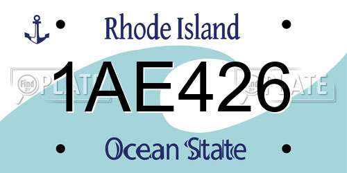 1AE426 Rhode Island License Plate
