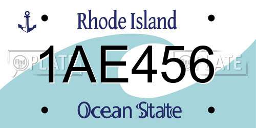 1AE456 Rhode Island License Plate