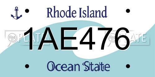 1AE476 Rhode Island License Plate