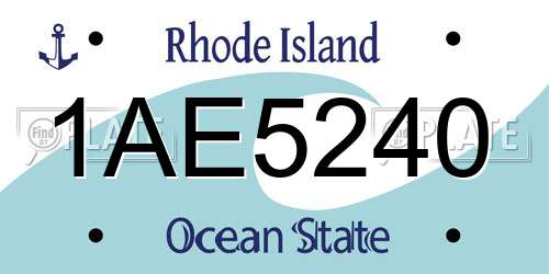 1AE5240 Rhode Island License Plate