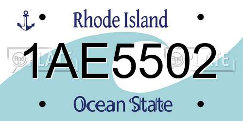 1AE5502 Rhode Island License Plate