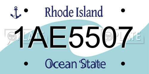 1AE5507 Rhode Island License Plate