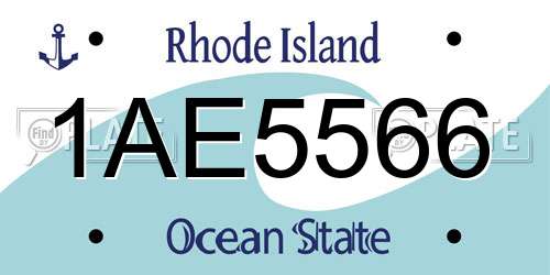 1AE5566 Rhode Island License Plate