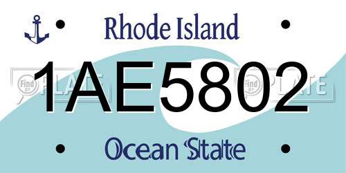 1AE5802 Rhode Island License Plate