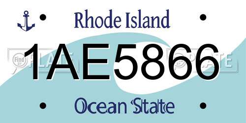 1AE5866 Rhode Island License Plate