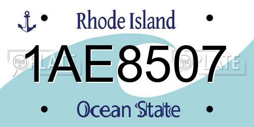 1AE8507 Rhode Island License Plate