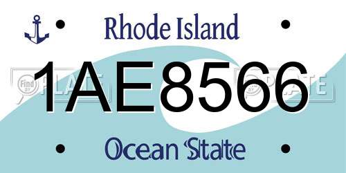 1AE8566 Rhode Island License Plate