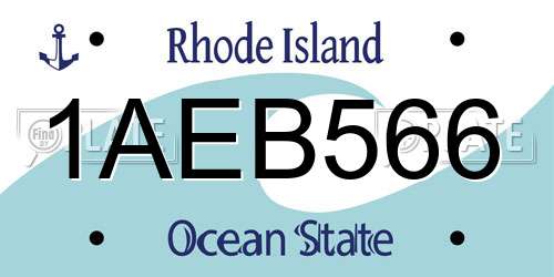 1AEB566 Rhode Island License Plate