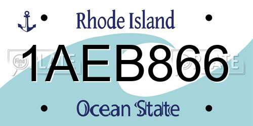 1AEB866 Rhode Island License Plate