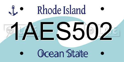 1AES502 Rhode Island License Plate