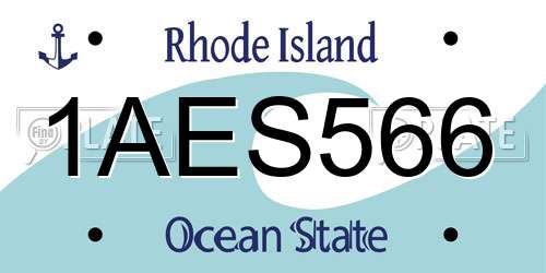 1AES566 Rhode Island License Plate