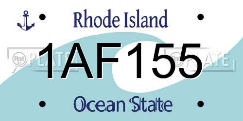 1AF155 Rhode Island License Plate