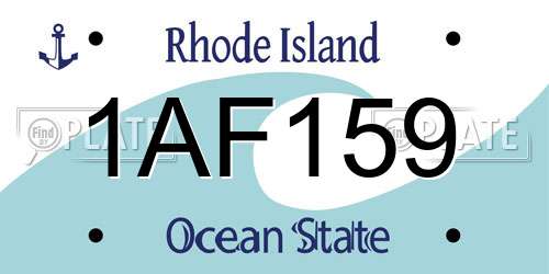 1AF159 Rhode Island License Plate