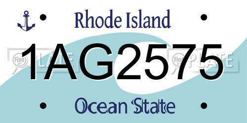 1AG2575 Rhode Island License Plate
