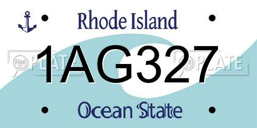 1AG327 Rhode Island License Plate