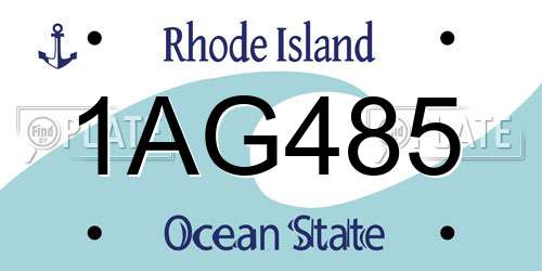 1AG485 Rhode Island License Plate