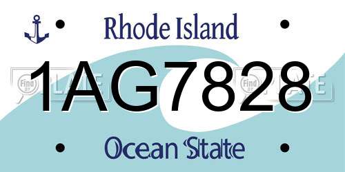 1AG7828 Rhode Island License Plate