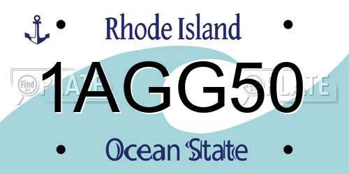 1AGG50 Rhode Island License Plate