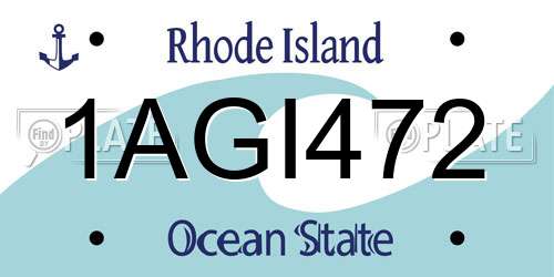 1AGI472 Rhode Island License Plate
