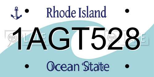 1AGT528 Rhode Island License Plate