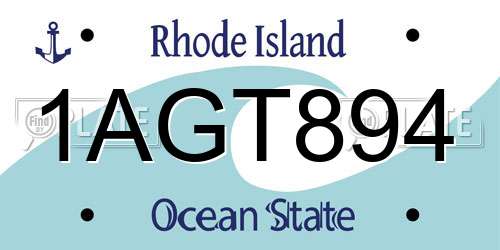 1AGT894 Rhode Island License Plate